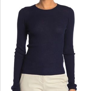 Vince Wool Rib Knit Crew Neck Shirt NWT